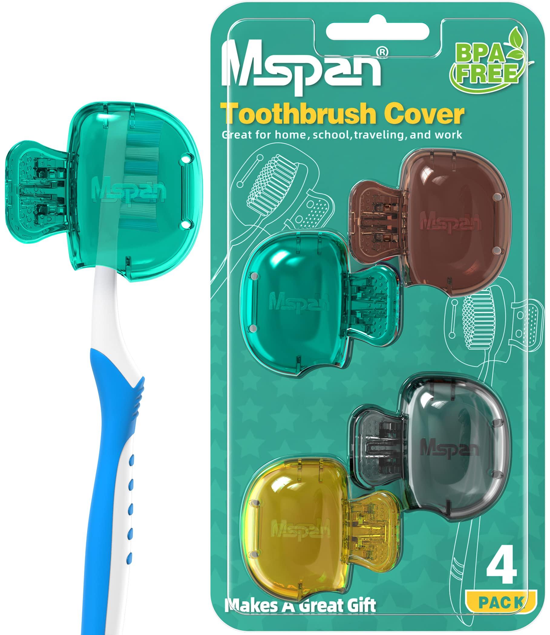 Mspan Mspan Toothbrush Protector Travel Cover: Brush Head Cap Cute Clip Case Bulk Guard - Oral Care Accessories Pod for Kids Adults