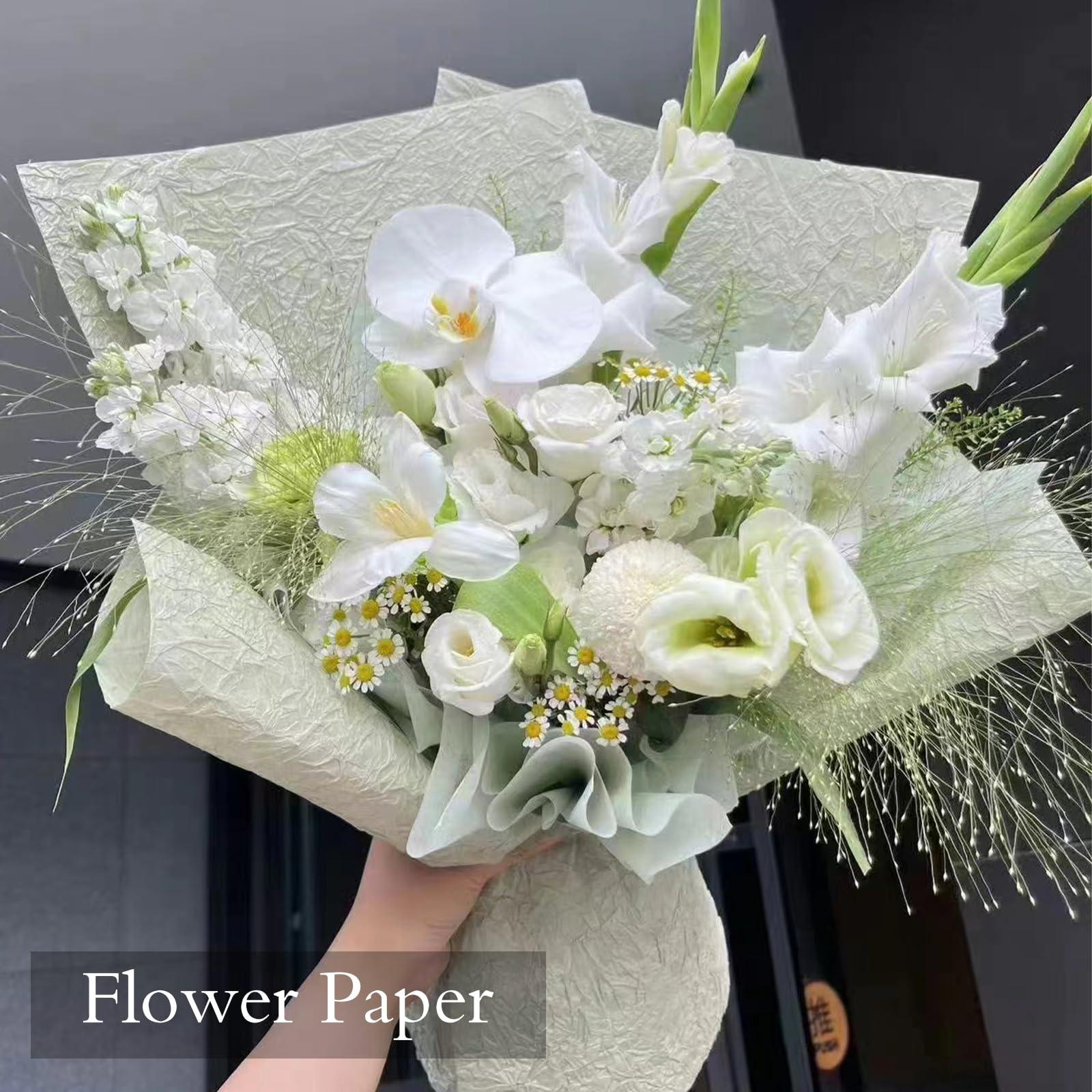 LLBWKC LLBWKC 20 Sheets Flower Wrapping Paper, Korean Cotton Wrapping Flower Paper, Non-Woven Floral Wrapping Paper, Waterproof Flower Bouquet Wrapping Paper for Florist Supplies, Gift Packaging 23x23 in