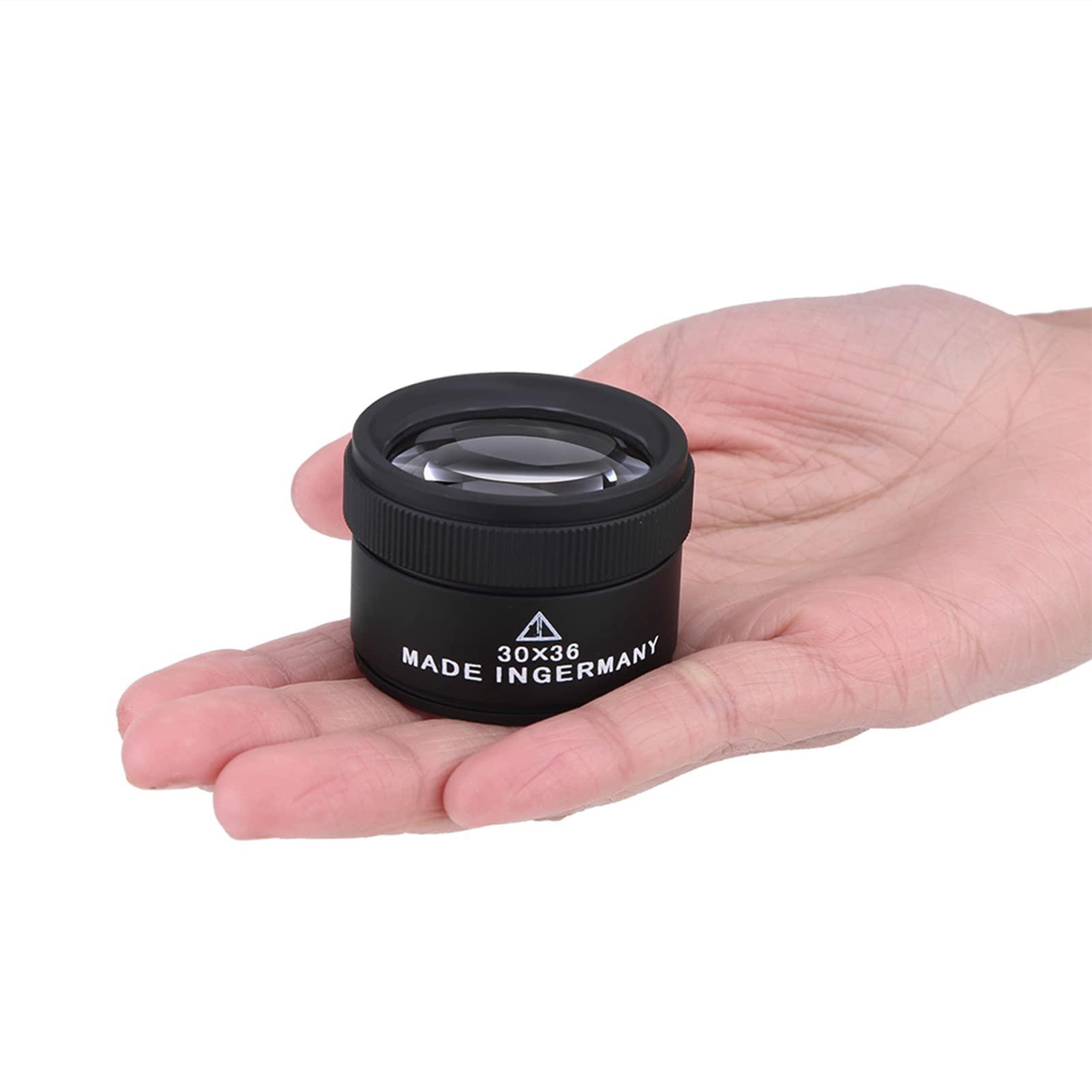 AMONIDA 30X Magnifying Lens Professional Jewelers Loupe Jewelry Loupe, Jewelers Eye Loupe, Jewelries Loupes Tool Jewelry Optical Magnifier Glasses, for/Stamps Jewelers for