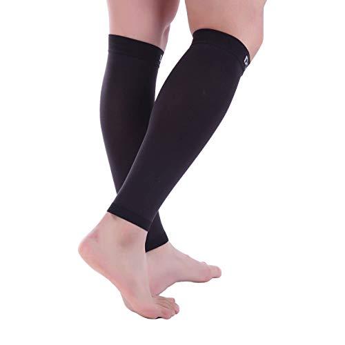 Doc Miller Doc Miller Calf Compression Sleeve Women and Men- 20-30 mmHg - 2 Pairs Calf Sleeve for Surgery Recovery Maternity Shin Splints Varicose Veins and Calf Injuries - Small Size - Black Color