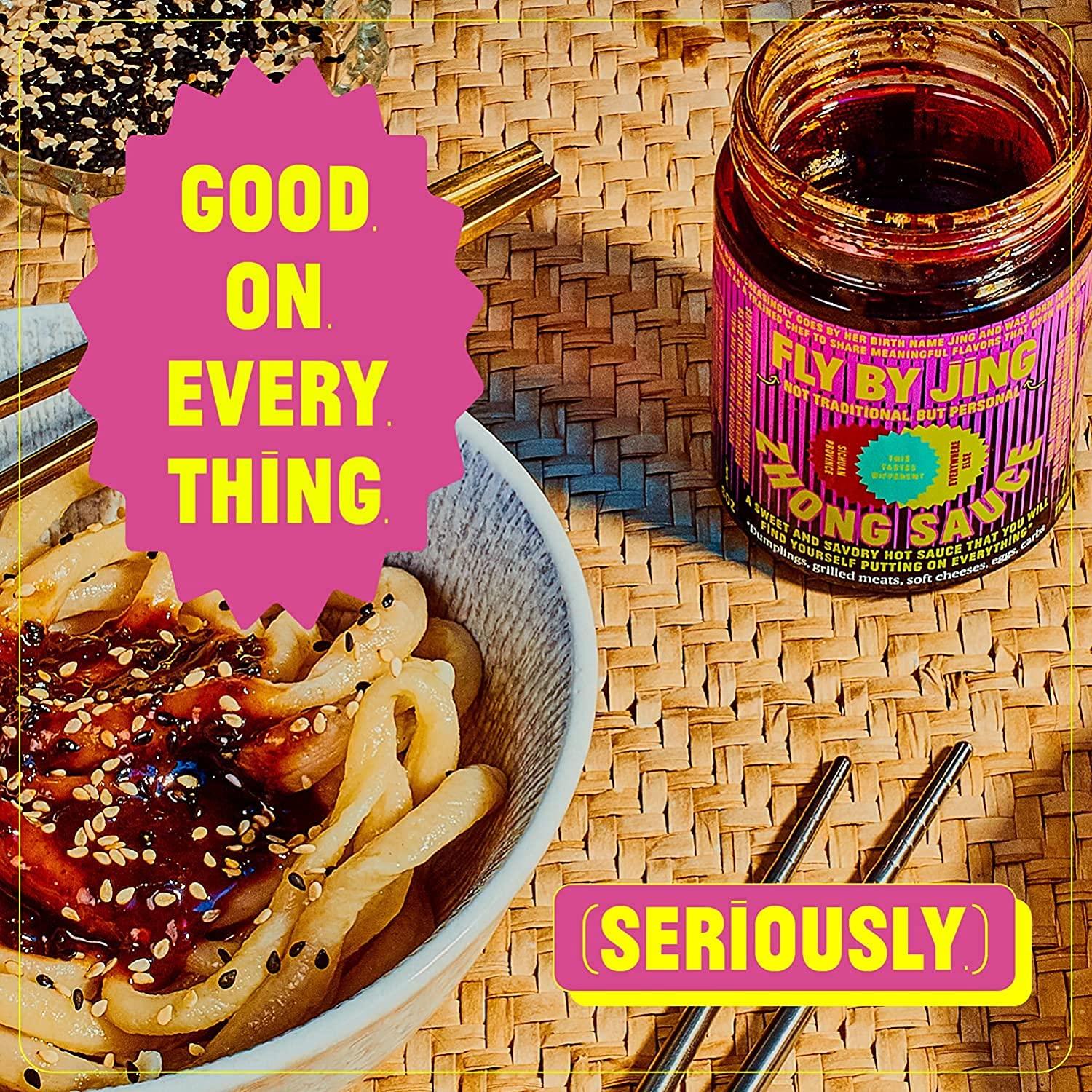FLYBYJING FLYBYJING XL Spicy Sweet Chili Sauce - Perfect for Noodles, Meats, Veggies, and Dumplings - All-Natural and Vegan Zhong Sauce, Use as Marinade and Glaze, 6oz (Pack of 1)