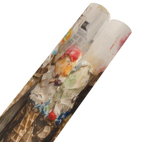DNOVING DNOVING 2 Rolls Ice cream cone Birthday Wrapping Paper - 58 x 23 inch Gift Wrapping Paper for Boys & Girls Birthday & Wedding GWP-720491434
