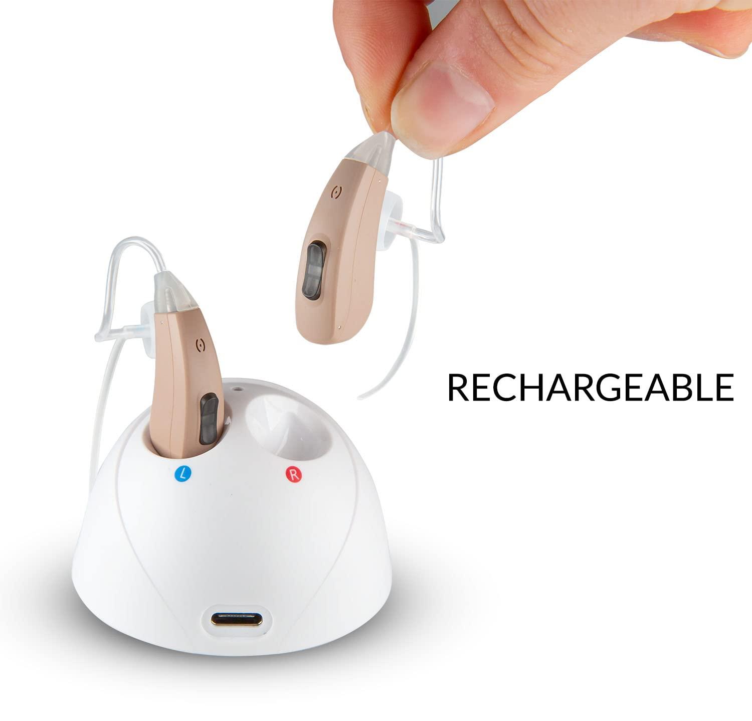 Neosonic Bluetooth Hearing Aids Customizable for Seniors and Adults, APP Enabled Amplifier Device, Do Hearing Test and Self Fitting to Match Your Own Hearing Loss - Neosonic MX-Smart