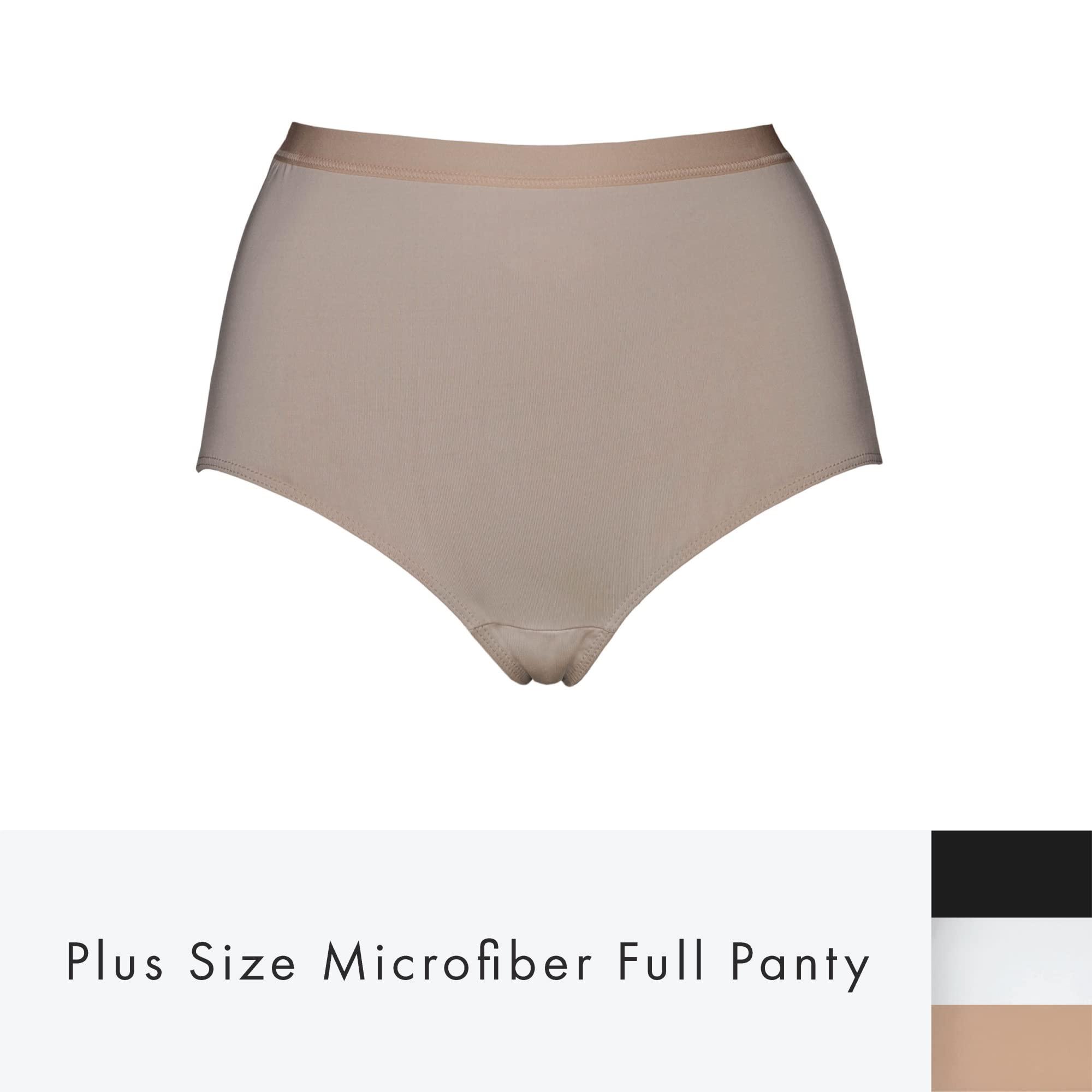 Elita Elita Size Women's Plus Microfiber Full Panty, Ebony, X-Large