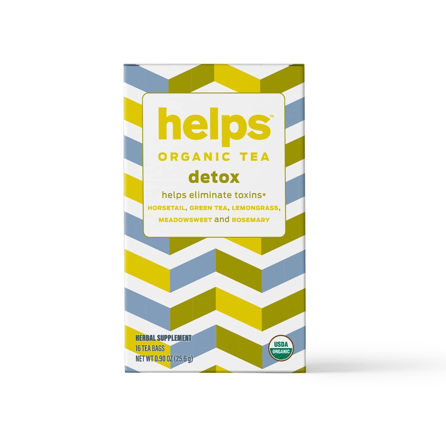 HELPS PHARMADUS BOTANICALS HELPS TEAS | Helps Detox Tea | Organic herbal blend of Horsetail, Green Tea, Herbal Lemon, Ulmaria and Rosemary that facilitate naturally our detox and depurative process. 16 Tea Bags