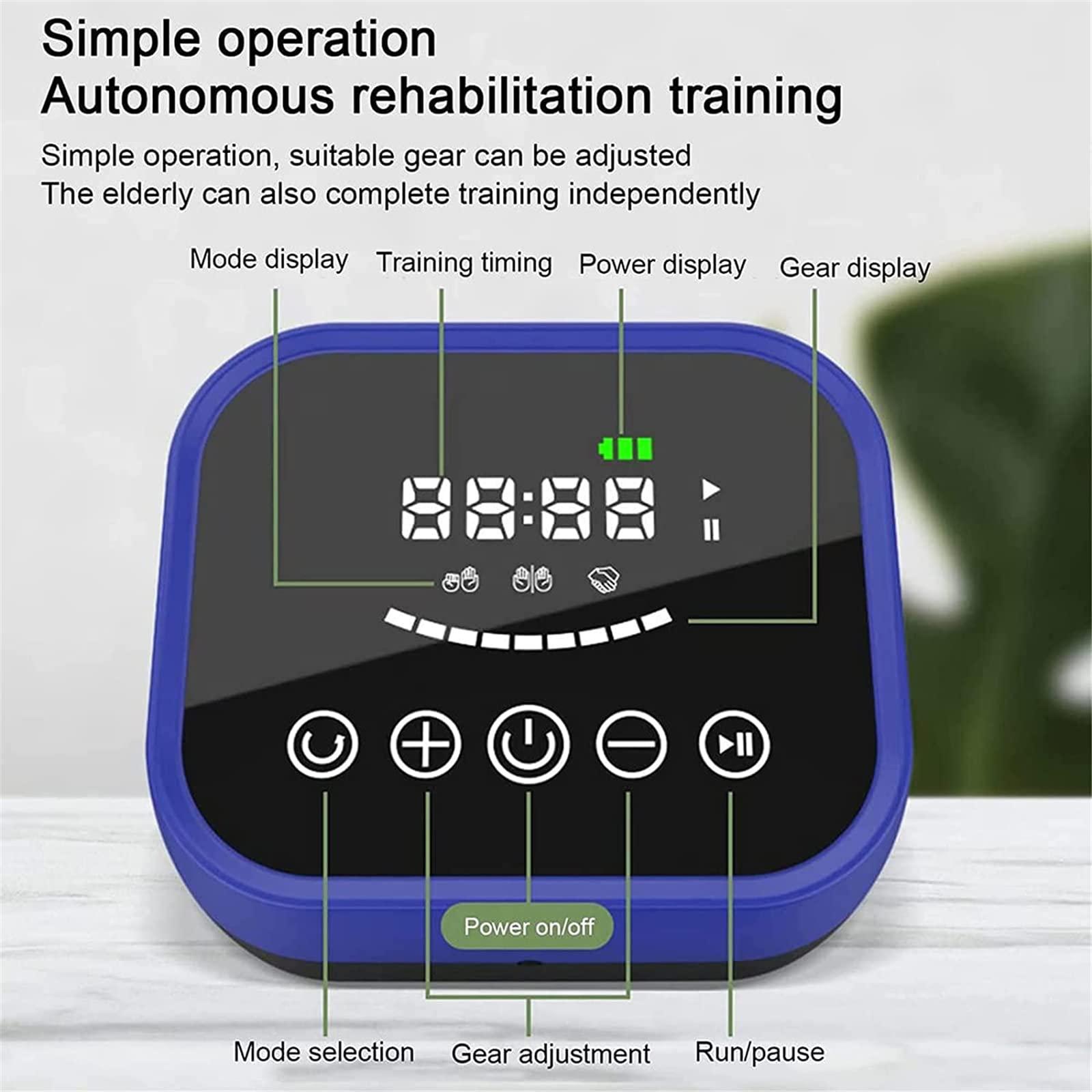 Susisang Both Hands Rehabilitation Robot Gloves Electric Glove Finger Orthoses Soft Resting Hand Splint for Flexion Contracture LCD Touch Screen/Timing/Intensity Can Be Adjusted (M)