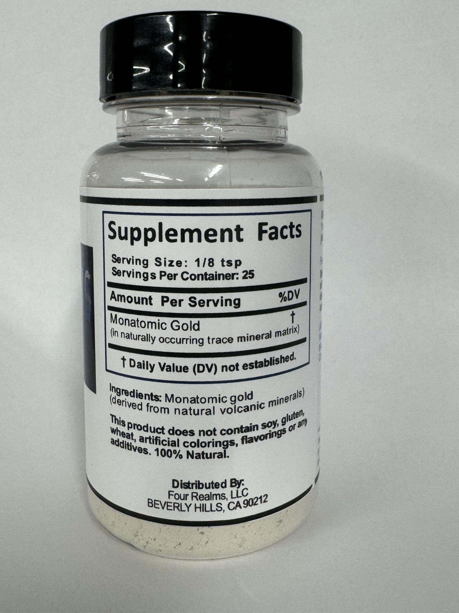 Mother Earth Alchemy Four Realms Monatomic Gold Monoatomic Gold Elixir 15 Grams - Ormus - Orme, Colloidal Gold - Zero Salt or Fillers