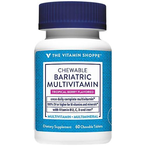 The Vitamin Shoppe Chewable Bariatric Multivitamin a" Once Daily a" Tropical Berry (60 Chewable Tablets)