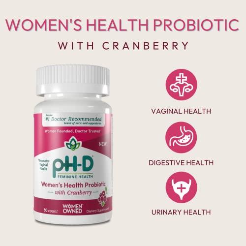 pH-D Feminine Health Support pH-D Feminine Health - Women\'s Health Probiotic with Prebiotic Blend, Cranberry Fruit Extract - Oral Supplement - 30 Count