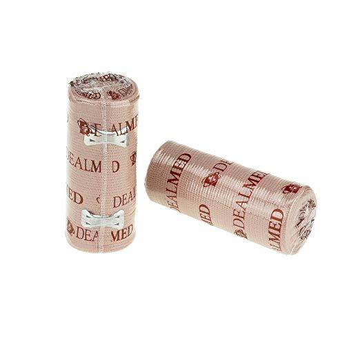 Dealmed Dealmed 4\" Elastic Bandage Wrap with Clip Closure 50 Elastic Bandages, 4.5 Yards Stretched Compression Bandage Wrap, Wound Care Product for First Aid Kit and Medical Facilities