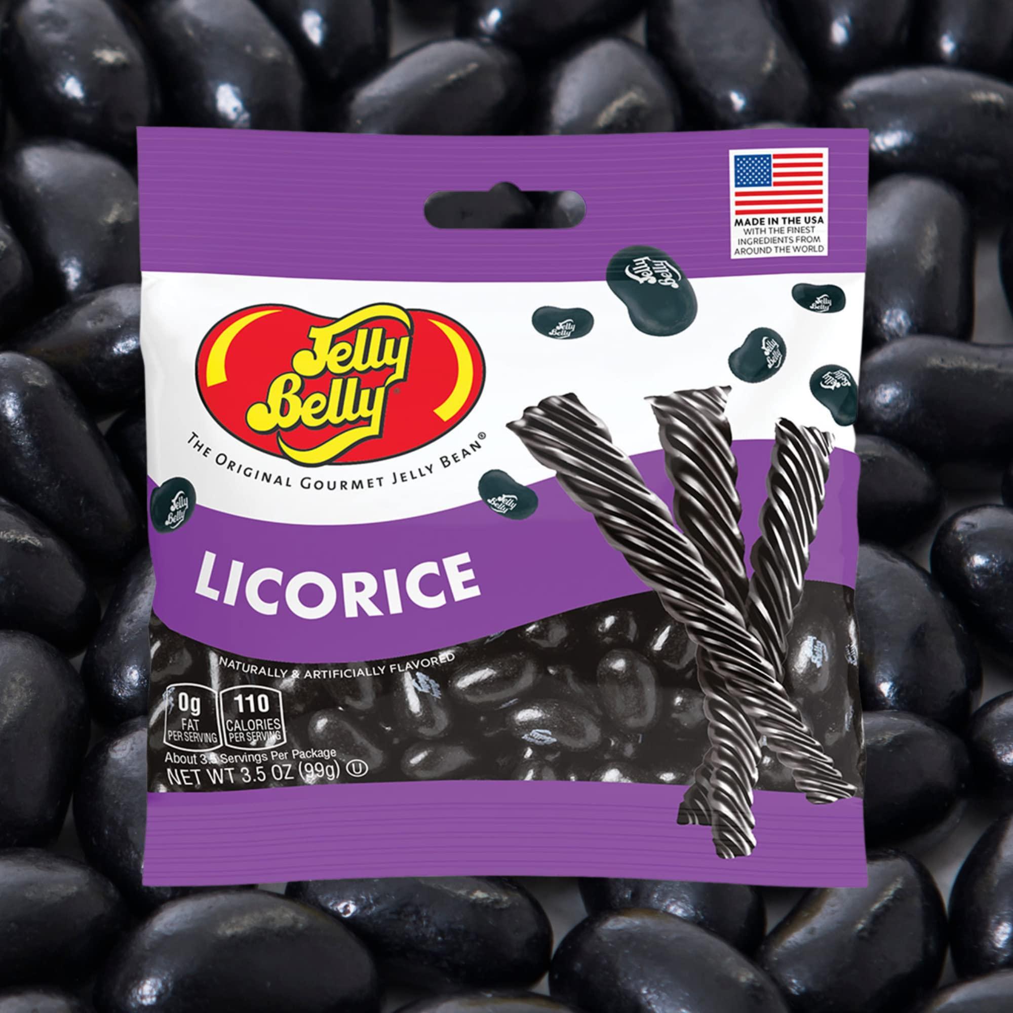 Sweetzo Sweetzo Black Licorice Jelly Beans On the Go Bags, Soft and Chewy Old Fashioned Candies, Vegetarian Friendly Fat Free Candy Summer 2024 Travel Snack (Pack of 3)