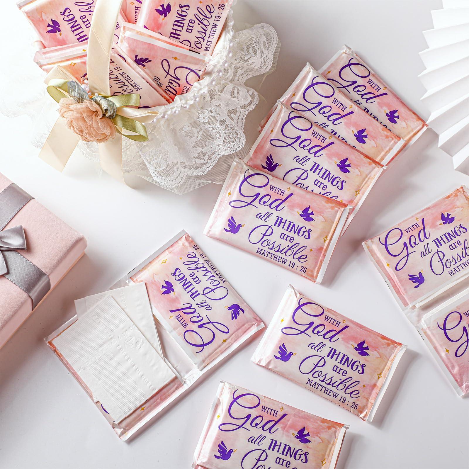 Sinmoe Sinmoe 60 Pack Pocket Tissues Travel Packs Christian Travel Tissues Wallet Facial Tissues 3 Ply Pocket Size for Guests Mini Tissues for Breast Cancer Wedding Xmas Graduation(Bird)