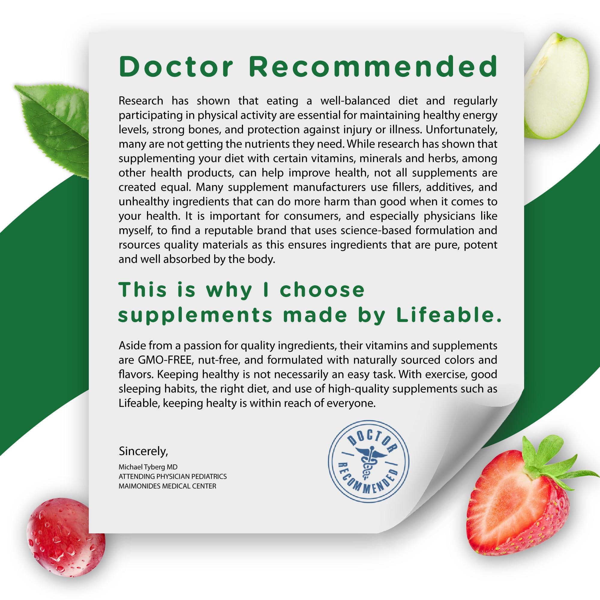 Lifeable Lifeable Vitamin B6 Gummies | 100mg | Great Tasting VIT B6 Supplement | Vegan B6 Vitamins for Nerve Support Supplement | Vitamin B 6 for Adults, Men, Women | 60 Gummies