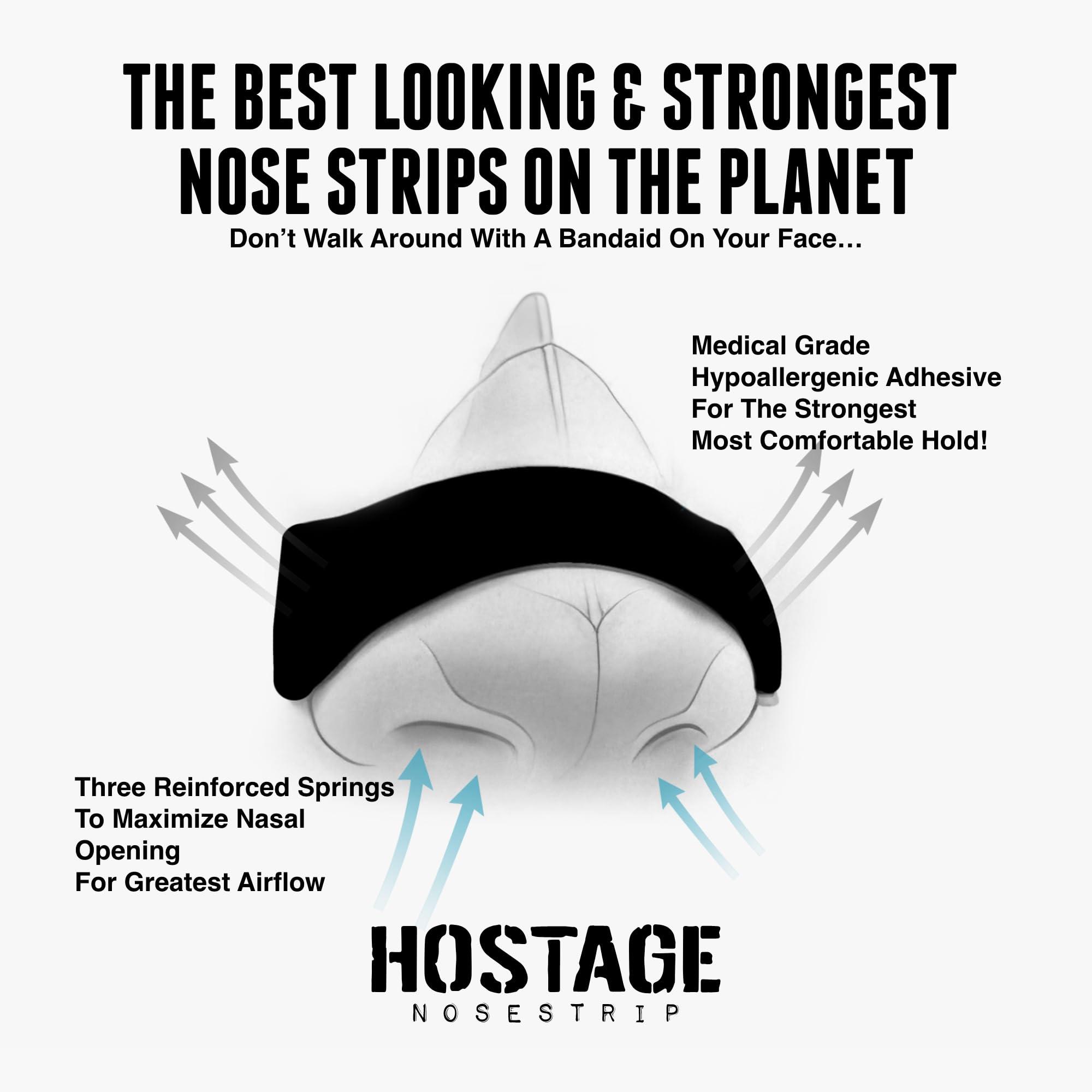 Hostage Tape Hostage Tape Nose Strips (30 Ct) - Extra Strength Nasal Strips - Nasal Congestion Relief Strips for Better Sleep - Compact, Non-Invasive Anti Snoring Strips for Men & Women