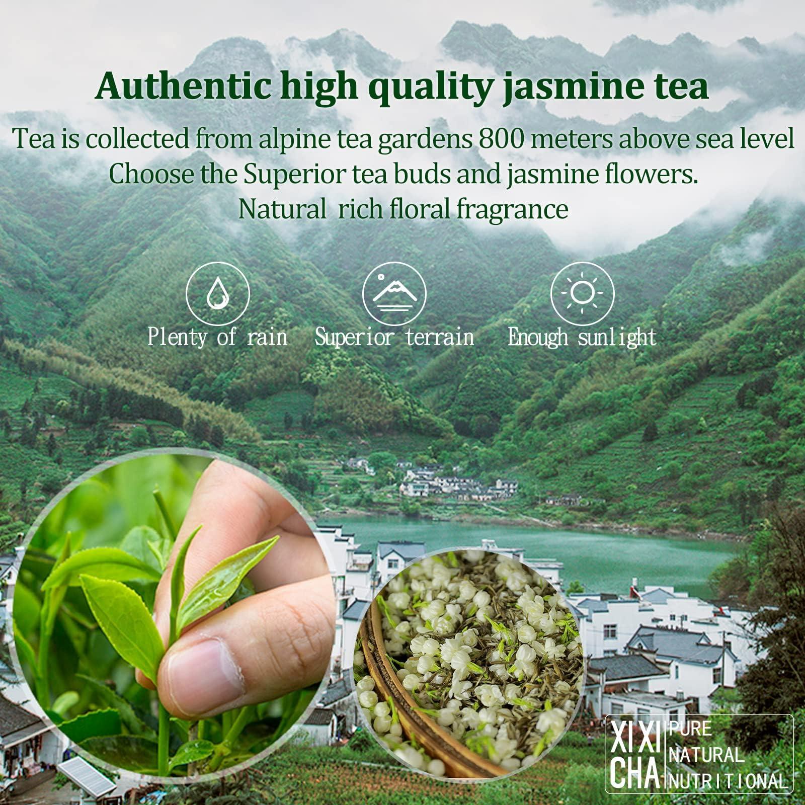 XIXICHA XIXICHA Jasmine Tea Loose Leaf Grade AAA Jasmine Green Tea Chinese Tea Green Tea New Tea Premium Chinese Jasmine Tea 4.23oz/120g