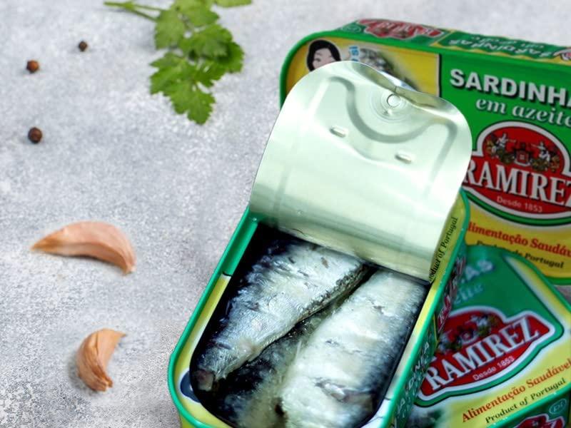 Ramirez Ramirez Portuguese Sardines in Olive Oil 125 Gram Tin (Pack of 4)