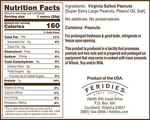 FERIDIES FERIDIES Super Extra Large Salted Virginia Peanuts 9 oz Can