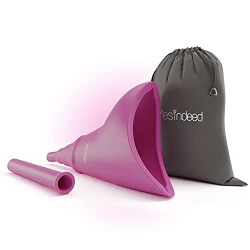 YESINDEED The Original YESINDEED Female Urination Device Silicone Funnel Urine Portable Urinal for Women Standing Up to Pee Reusable Easy to Clean, for After Surgery, Outdoor Activities +Extension Tube (Lilac)