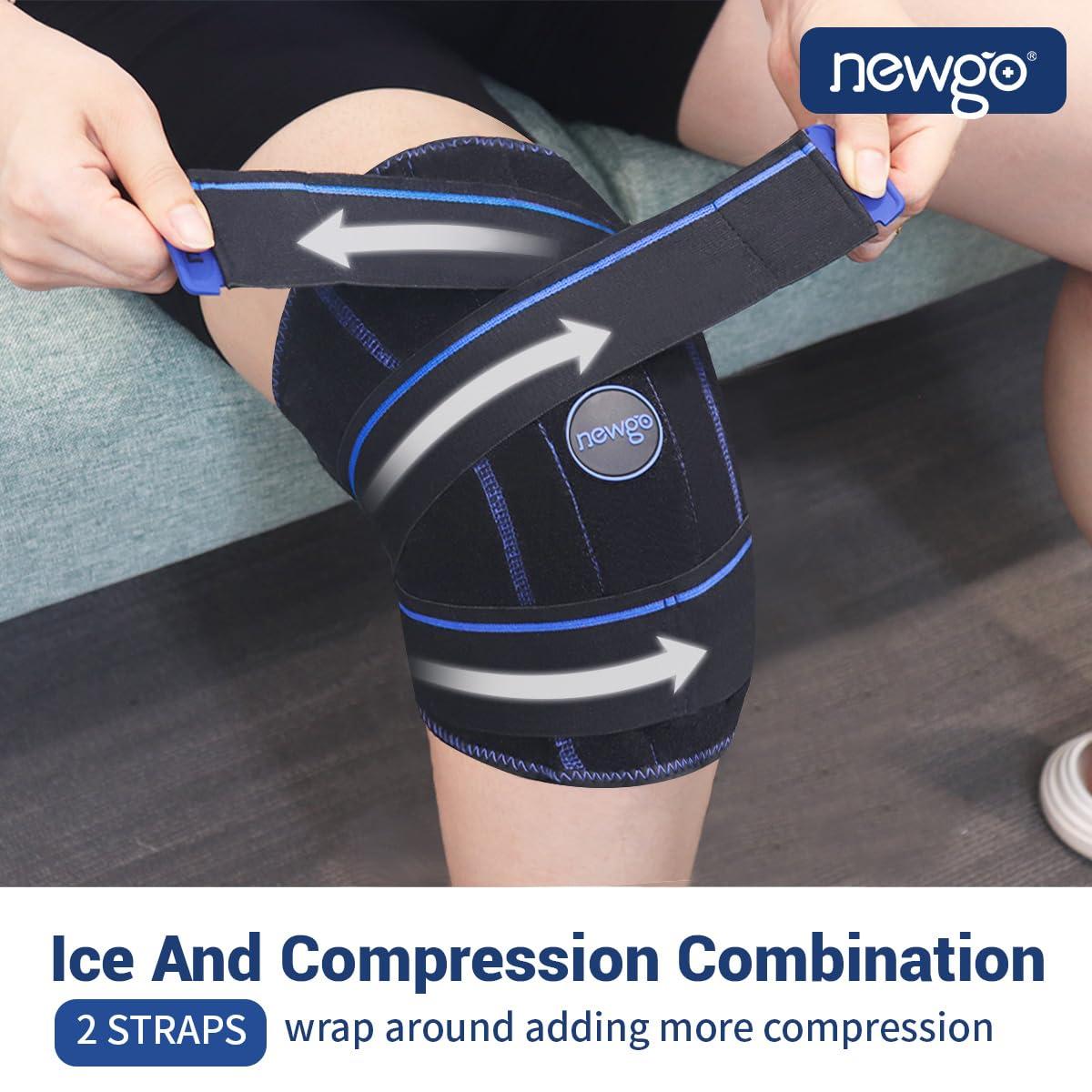 NEWGO NEWGO Ice Pack for Knee After Knee Replacement Surgery, Long Lasting Coldness Knee Ice Pack Wrap with Ice Cubes for Knee Injuries Swelling, Knee Surgery, Sports Injuries
