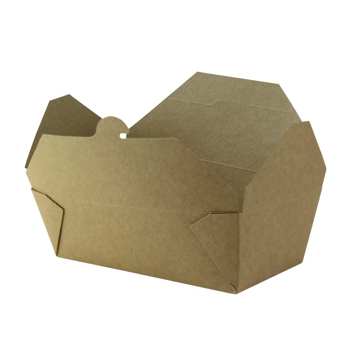 PacknWood PackNwood 210BIO9K - Kraft Meal Box - Biodegradable Paper Meal Prep Containers,Food Boxes, Cardboard Food containers, Chinese take Out Boxes, Happy Meal Box, 32 oz,7.2 x 4.1 x 2.4 | Case of 250.