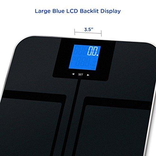 EatSmart EatSmart Digital Body Fat Scale with Auto Recognition Technology, Black
