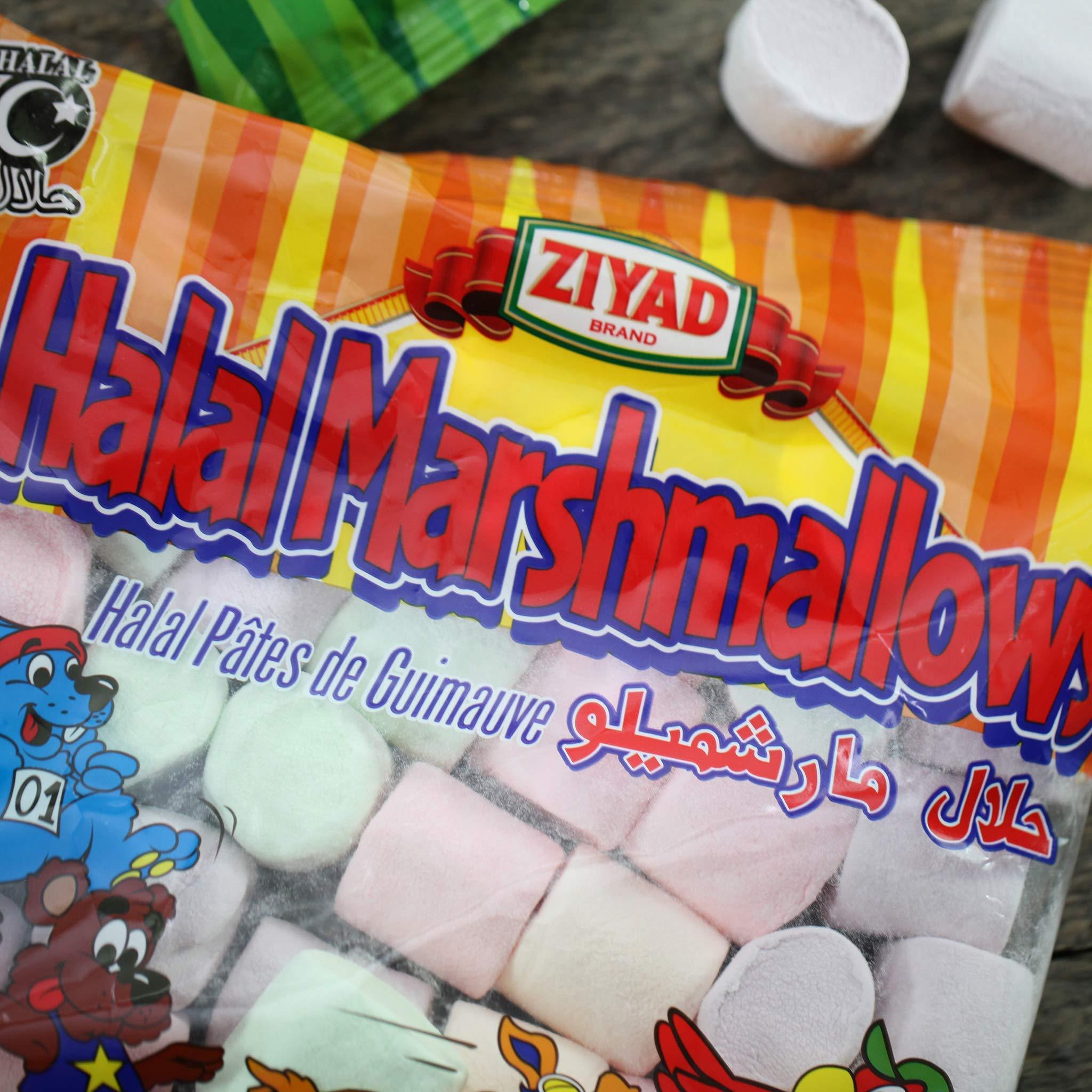 Ziyad Ziyad Gourmet Halal, Multi-colored Large Marshmallows, Fruity, Pork-Free, Egg-Free, Dairy-Free, Gluten-Free, Perfect for Holidays and Smores, 8.80oz