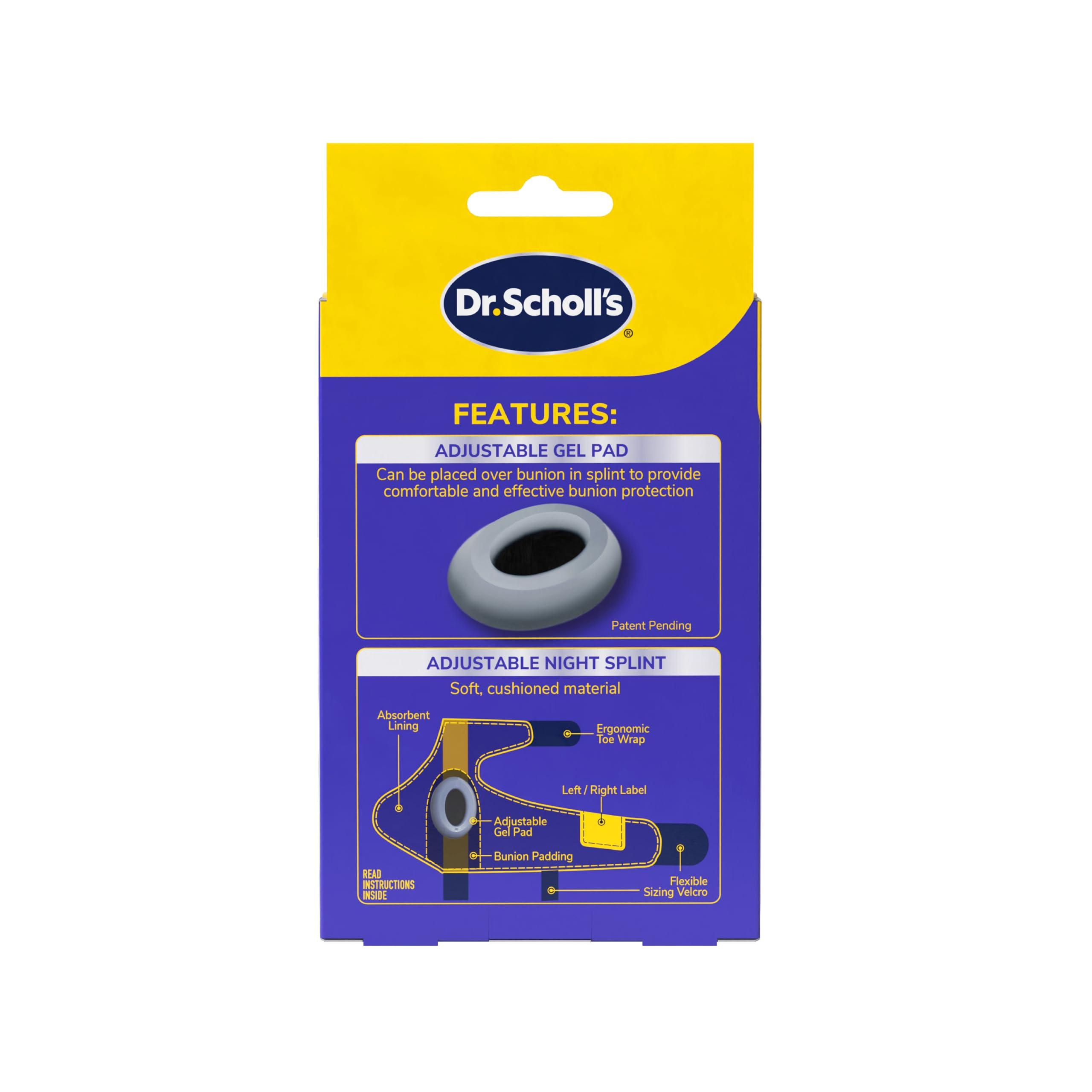 Dr. Scholl\'s Dr. Scholl\'s BUNION RELIEF & TOE CORRECTOR // Massaging Gel Bunion Splint & Big Toe Straightener - Orthopedic Bunion Corrector for Women & Men - Bunion Pads for Bunion Pain Relief, 1 Support Set (Left & Right)