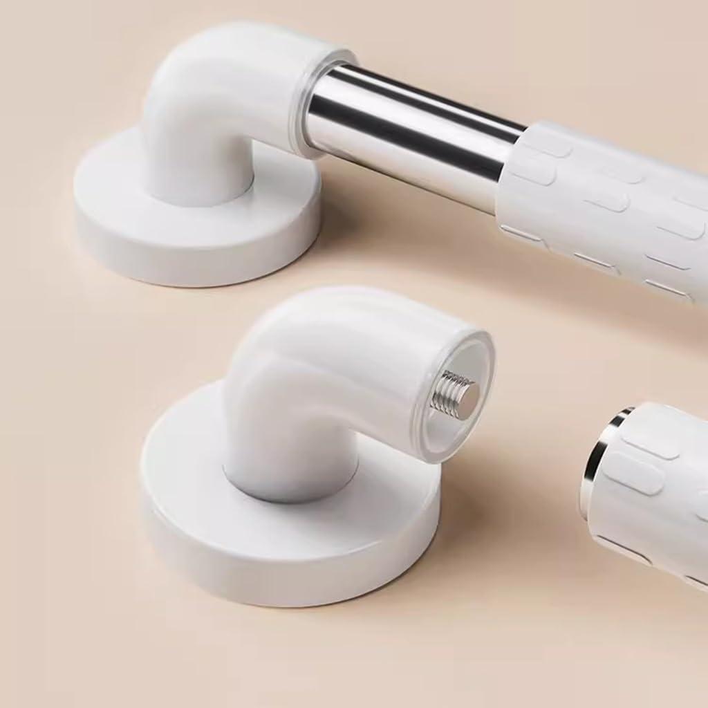LAJUU Stainless Steel Grab Bars White Anti Slip Shower Handle Bathroom Balance Bars Grab Bar Hand Rail Support Assist Bath Handles for Handicap Elderly Injury (Size : 38cm)