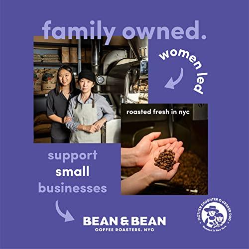 DAILY ROASTED BEAN&BEAN ORGANIC COFFEE Bean & Bean Around the World Coffee & Chocolate Gift Set 4 x 1.8oz Coffee Samplers Paired with Belgian Chocolates - Organic & Fair Trade - Includes Single Origin Coffee - Medium Roast, Whole Bean