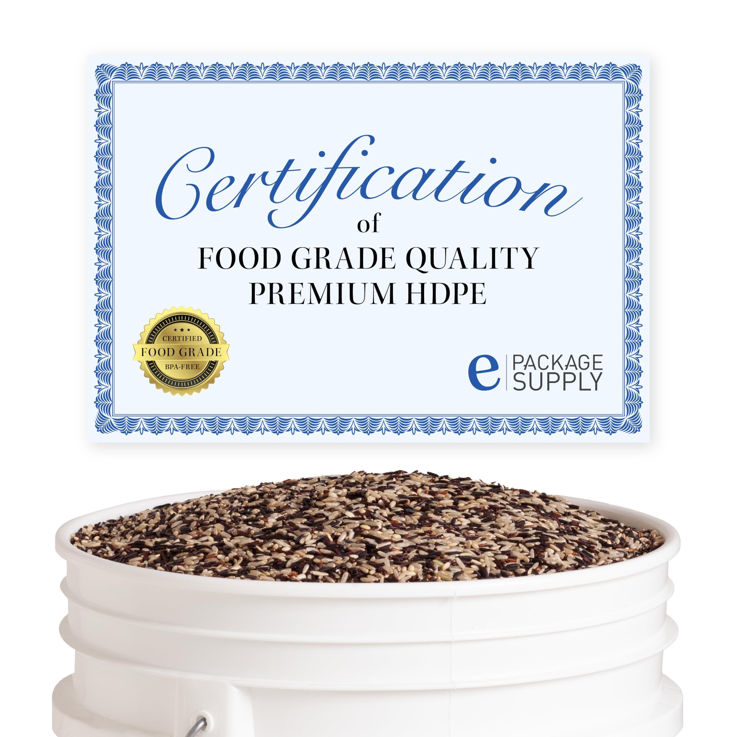 ePackageSupply 5 Gallon Bucket Only, Made in USA, Food Grade, Durable 90 Mil All Purpose Pail, Contains No BPA Plastic, Premium HPDE, Lids Not included (Blue, 3)