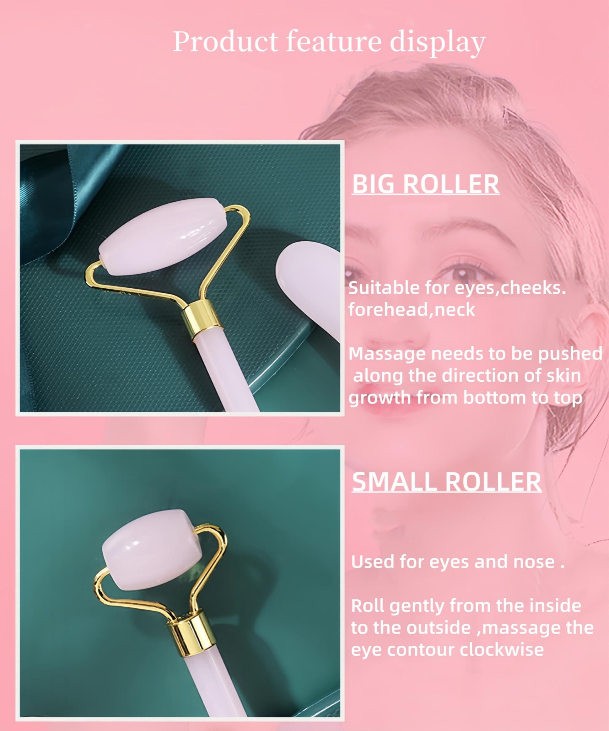 Bolithui Bolithui Jade Roller Massage Stick & Gua Sha Set - 100% Natural Stone Facial Massage Tools for Lymphatic Drainage, Anti-Puffiness & Glowing Skin, Spa-Quality Skincare, Gift-Ready Packaging