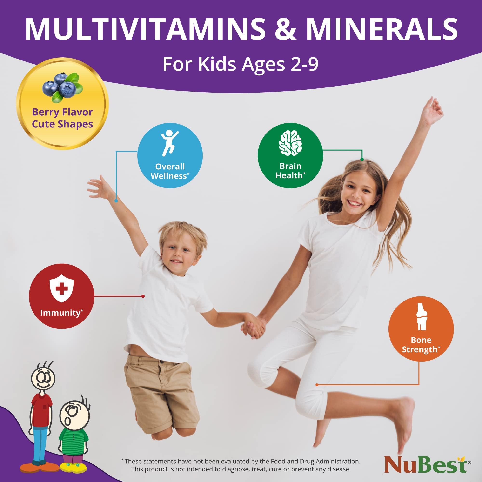 NuBest NuBest Tall Kids - Toddlers Vitamins & Kids Vitamins for Age 2 to 9 - Bone Strength & Immunity Support - Helps Kids, Toddlers Healthy - Animal Shapes - 60 Chewable Berry Tablets | 1 Month Supply