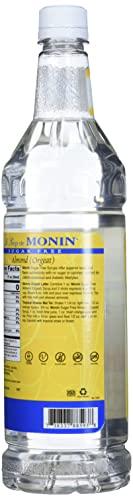 Monin Monin - Sugar Free Almond Syrup, Subtle Sweetness with Rich Almond Flavor, Great for Lattes, Cappuccinos, & Unique Cocktails, Vegan, Non-GMO, Gluten-Free (1 Liter)