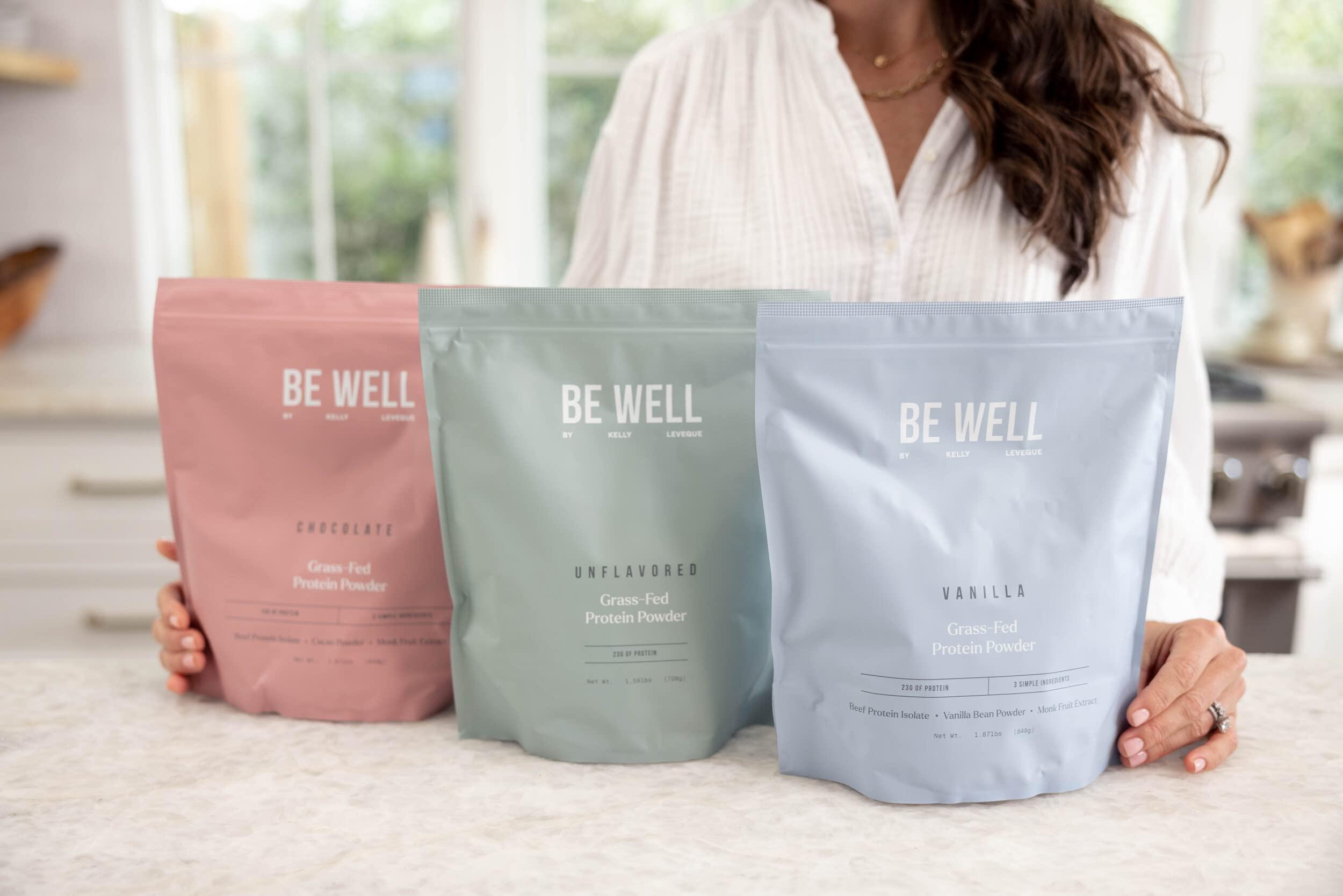 Be Well by Kelly LeVeque Be Well by Kelly Chocolate Grass-Fed Beef Protein Powder, 24G of Protein & 1G Net Carbs (3 Ingredients, 30 Servings) 9 Amino Acids + 3 BCAAs No Soy, No Dairy, Stevia-Free, No Sugar Added 1.87lb 849g