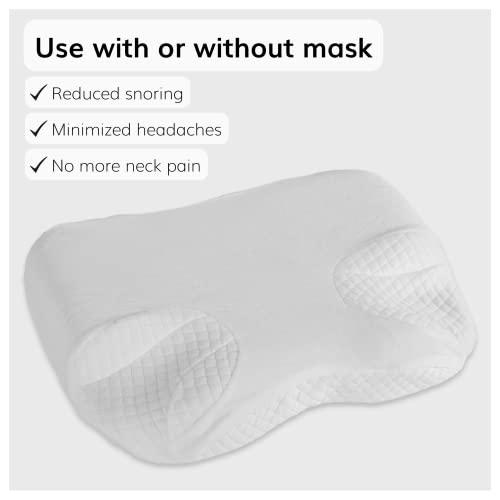 BraceAbility BraceAbility CPAP Pillow - Side Sleeper Positional Soft Memory Foam Orthopedic Contour Posture Wedge for Anti-Snoring Prevention Nasal Relief Therapy for Men and Women