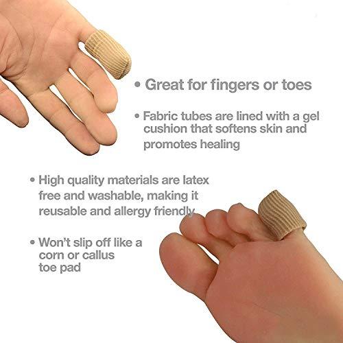 Sohler SOHLER 6 Packs Closed Toe Caps Finger Covers Sleeve Protectors, Elastic Fabric Lined with Soft Gel (Large 1"x 2-1/2")
