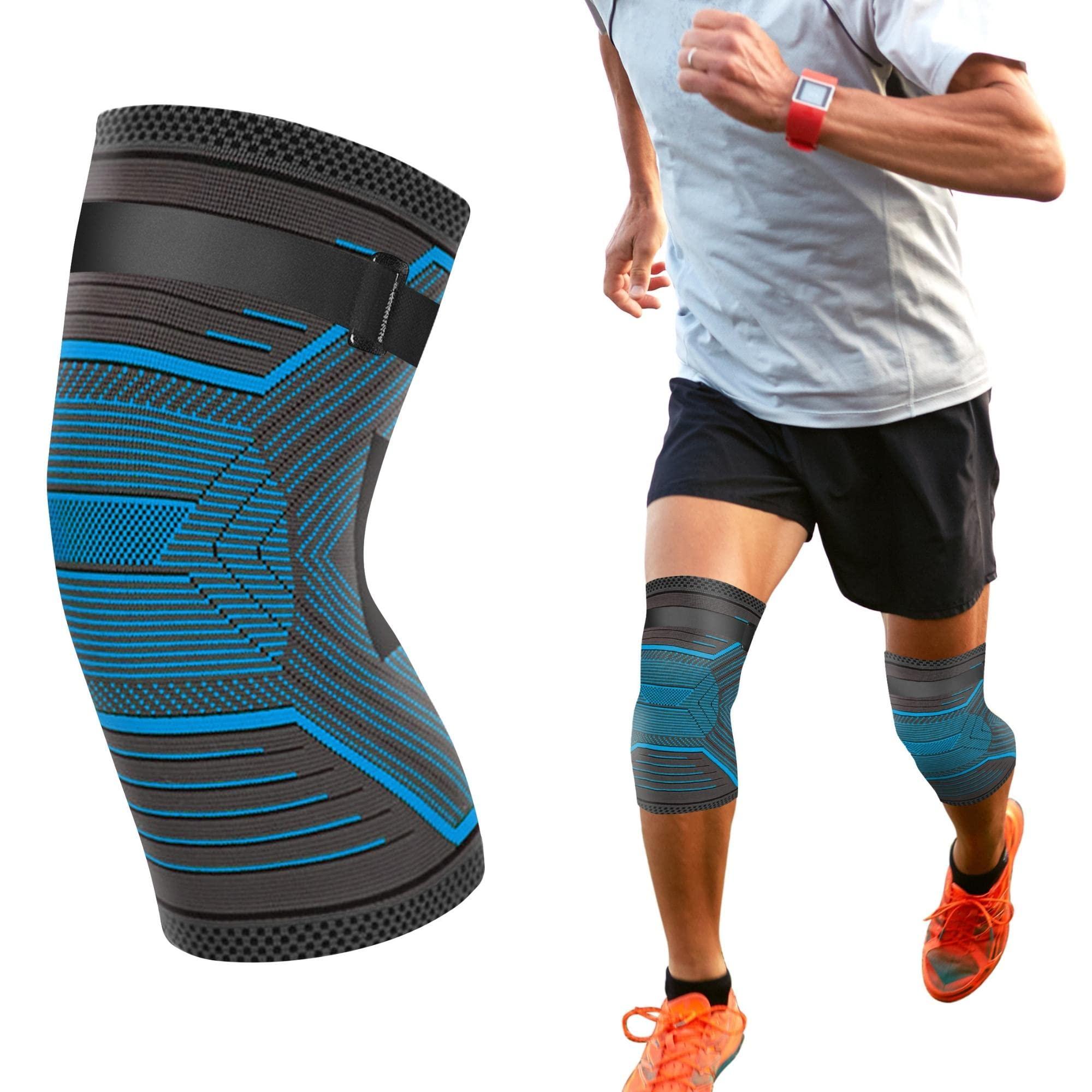DCF DCF Compression Knee Sleeve with Adjustable Strap (1-Pack) (Small, Blue)