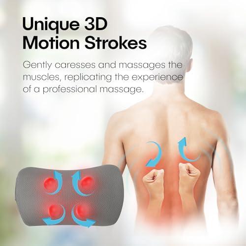 Soothio Back Massager for Pain Relief Deep Tissue, with Heat, New Shiatsu 4D Motion, Strong Motor for Tough Backs, Car Charger, Very Effective for Lower Back Pain Relief, Neck, Shoulder