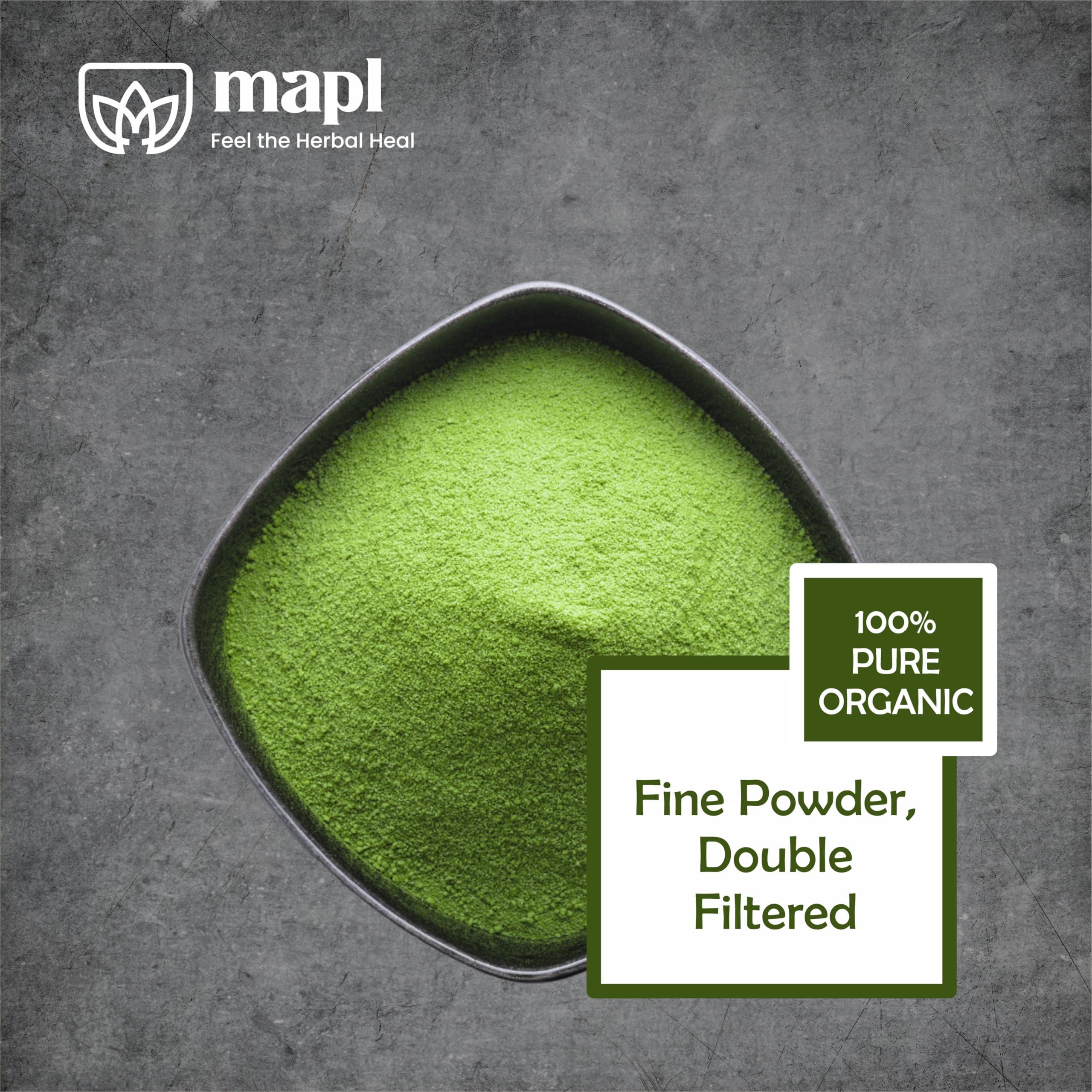 MAPL MAPL Pure Moringa Oleifera Powder | 100% Natural Ayurvedic Plant Based Dried Drumstick Tree Leaves | Raw & Natural, Rich in Nutrients, Blended for Skin & Hair Natural Ingredients | 200 Gram (7 Ounces)