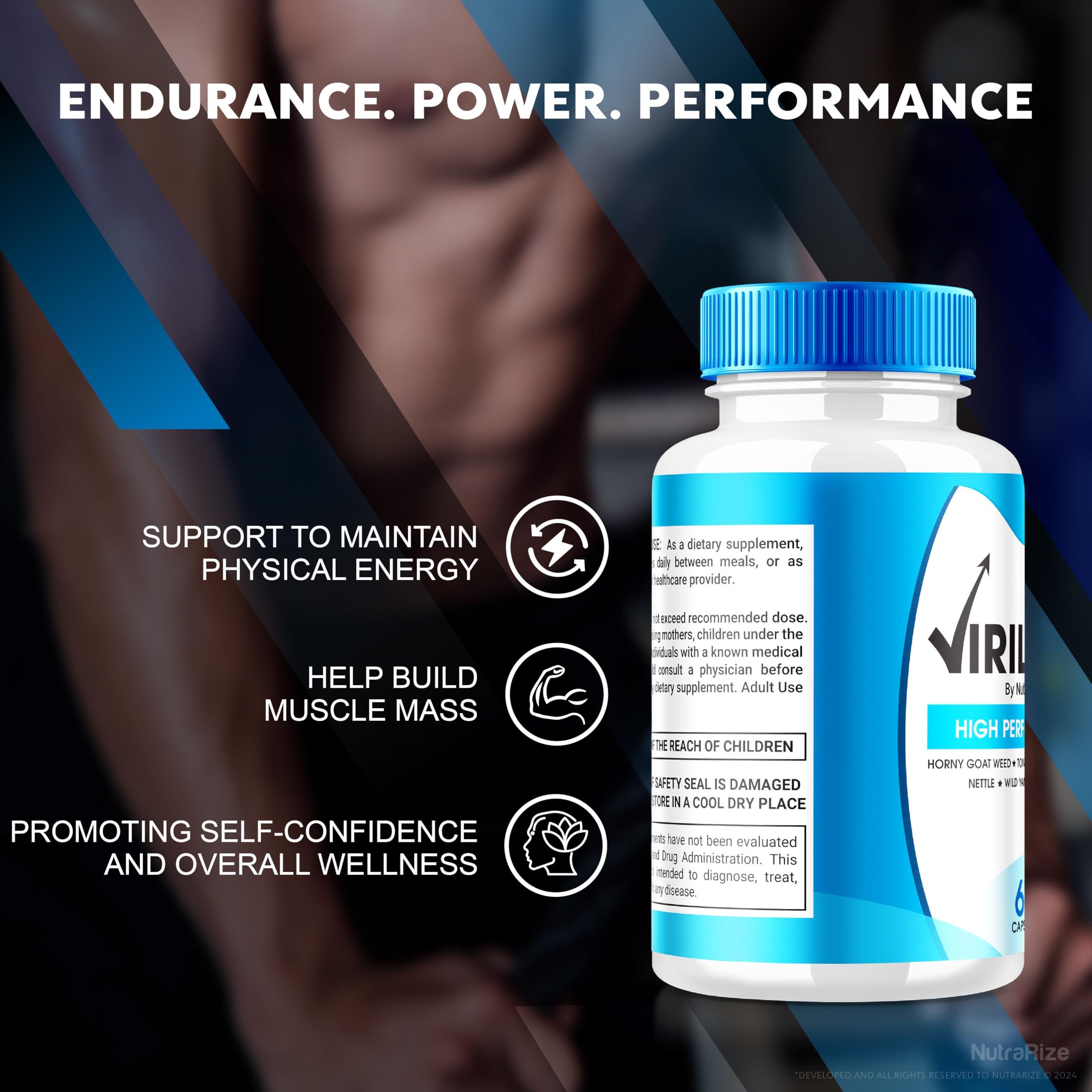 NutraRize (5 Pack) VirilBlue Capsules for Men, Viril Blue Male Supplement, All-Natural Formula to Support Performance and Confidence, Premium Nutrition for Overall Health, Official Pills Review (300 Capsules)