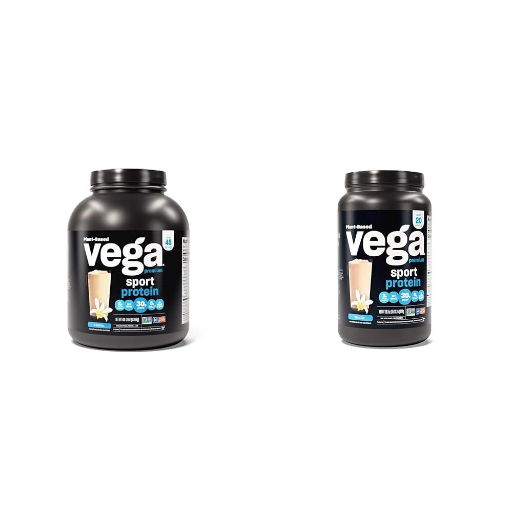 Vega Vega Premium Sport Protein Vanilla Protein Powder, Vegan, Non GMO & Premium Sport Protein Vanilla Protein Powder, Vegan, Non GMO