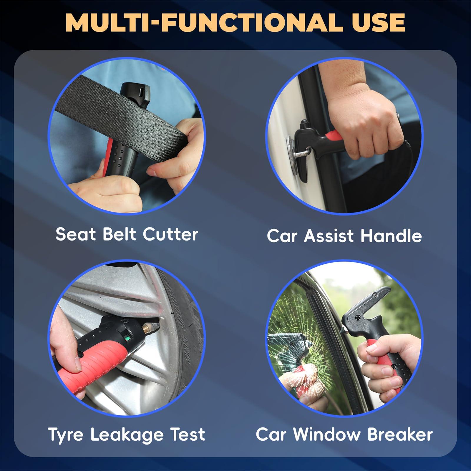 JFMkaer 4 in 1 Car Handle Assist for Elderly Car Door Handle - Multifunction Car Transfer Aid - Help Elderly Get Out of Car, Auto Cane Portable Vehicle Support Handle for Seniors, Handicapped, Max 450 Pounds