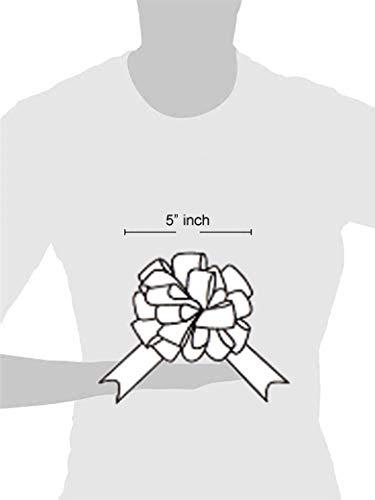 Golden Leaf Large Emerald Green Gift Wrap Pull Bows - 5\" Wide, Green Ribbon Big Pull Flower Bows for Christmas Gifts and Presents, Set of 6 (Emerald Green)