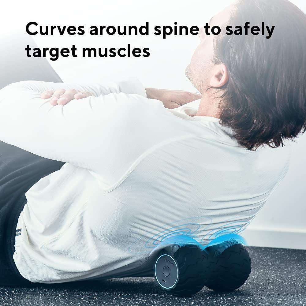 TheraGun Therabody Wave Series Wave Duo - Ergonomically Contoured Foam Roller. Bluetooth Enabled Muscle Roller for Your Back, Neck & Spine with 5 Customizable Vibration Frequencies in Therabody App