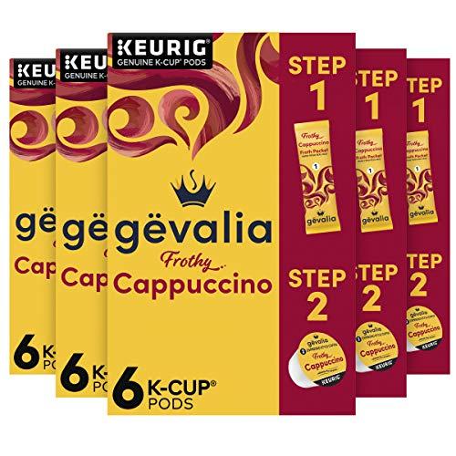 Gevalia Gevalia Frothy 2-Step Cappuccino Espresso Kâ€Cup® Coffee Pods & Froth Packets Kit (36 ct Pack, 6 Boxes of 6 Pods with Packets)