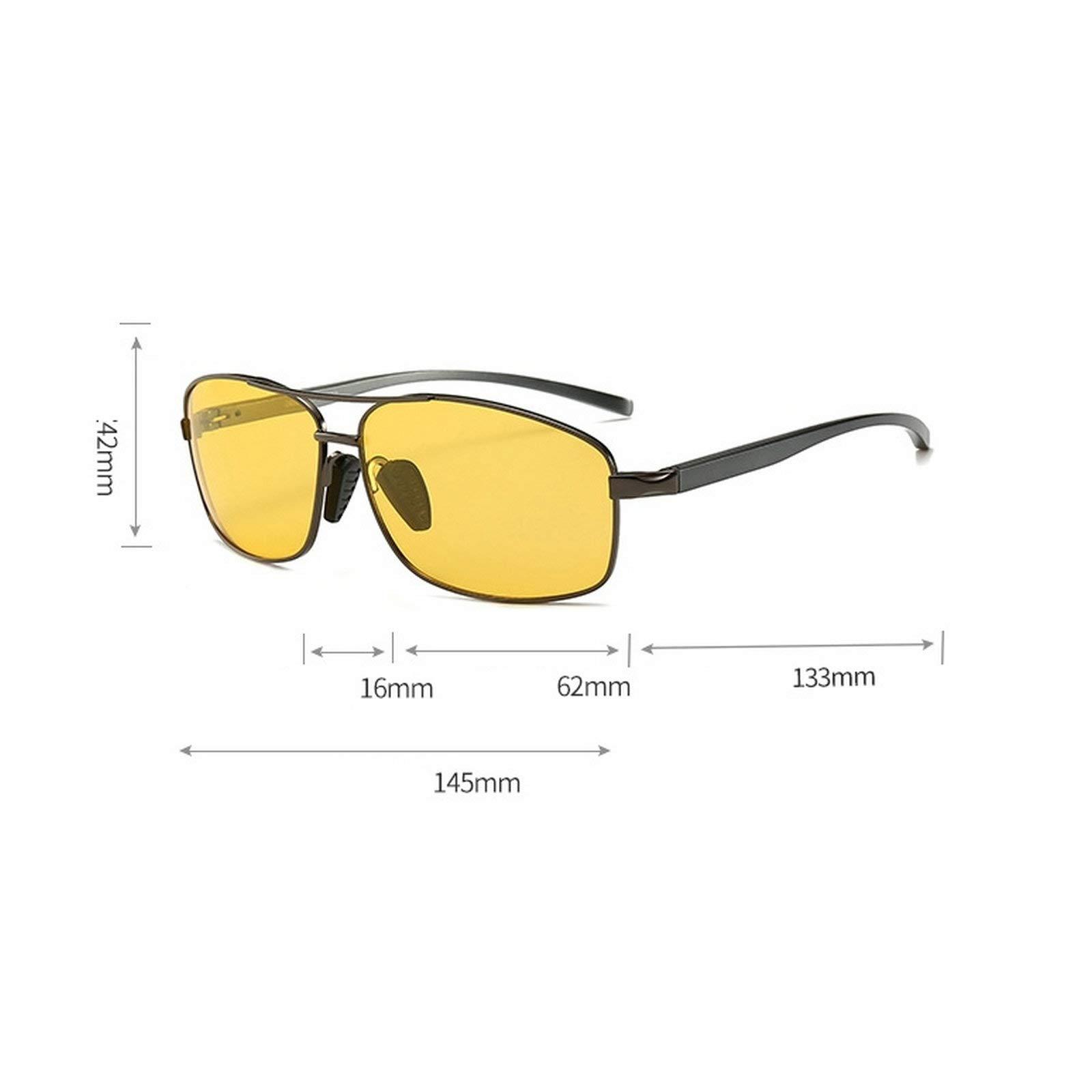 mincl Aluminum Magnesium Bifocal Sunglasses Readers Anti-glare Night Vision Magnified Presbyopia Reading Glasses for Men (gray&yellow, 1.0 x)