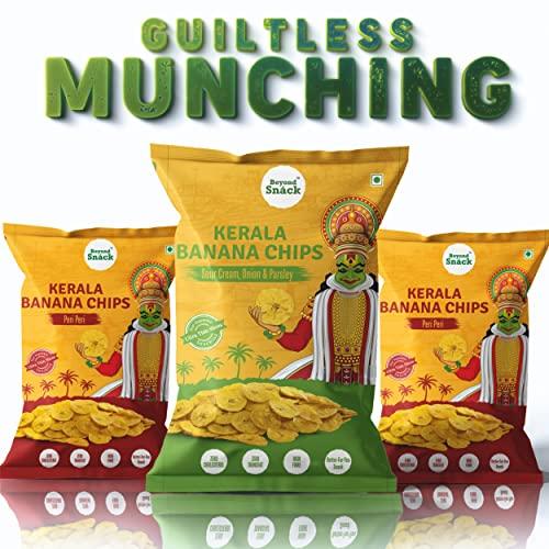 BEYOND SNACK Beyond Snck - Beyond Snack Kerala Banana Chips, No Hand Touch, Fully Automated- 2 Peri Peri & 1 Original Style, Pack of 3 (100 Grams Each)