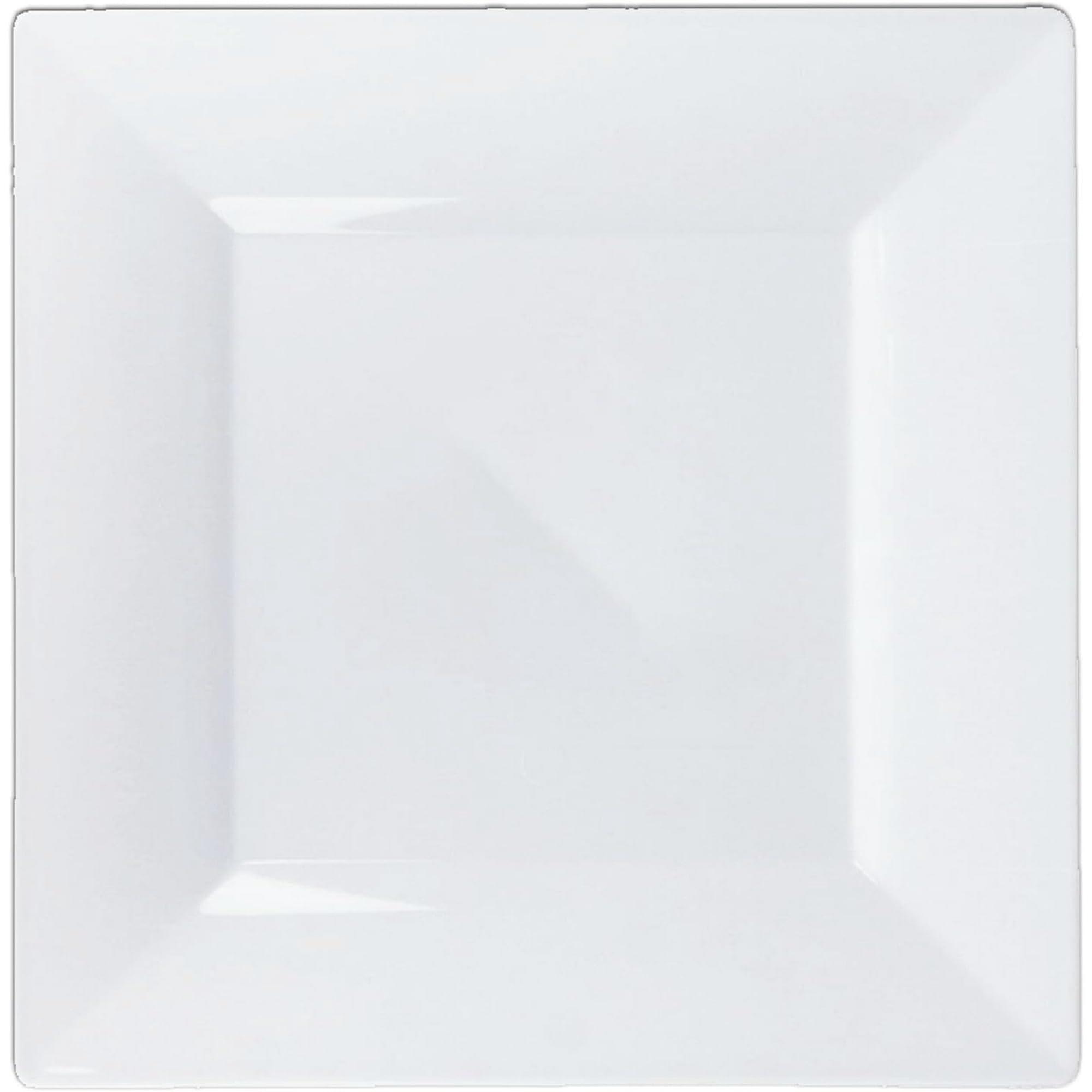 EcoQuality EcoQuality 9.5\" inch White Square Plastic Plates - Disposable China Like Party Plates, Heavy Duty Salad Plates, Dessert Plate, Dinners, Dessert, Wedding, Serveware, Catering (240)
