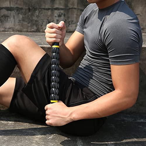 IDSON Idson Muscle Roller Stick for Athletes- Body Massage Sticks Tools-Muscle Roller Massager for Relief Muscle Soreness,Cramping and Tightness,Help Legs and Back Recovery,Black Yellow