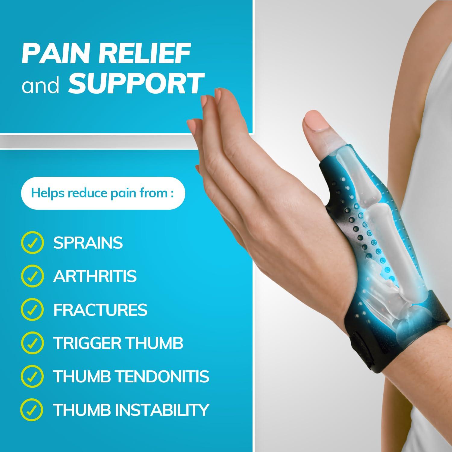 BraceAbility BraceAbility Hard Plastic Thumb Splint | Arthritis Treatment Brace to Immobilize & Stabilize CMC, Basal and MCP Joints for Trigger Thumb, Tendonitis Pain, Sprains (Medium - Left Hand)